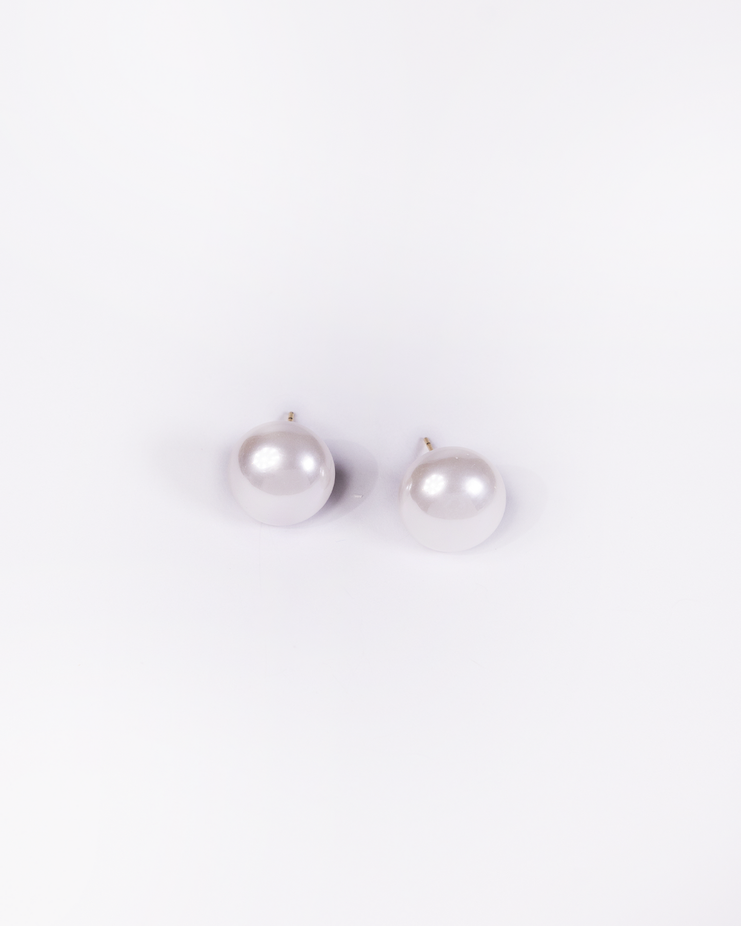 White pearl stud earrings