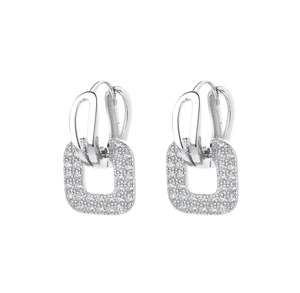 Silver geometric mini earrings