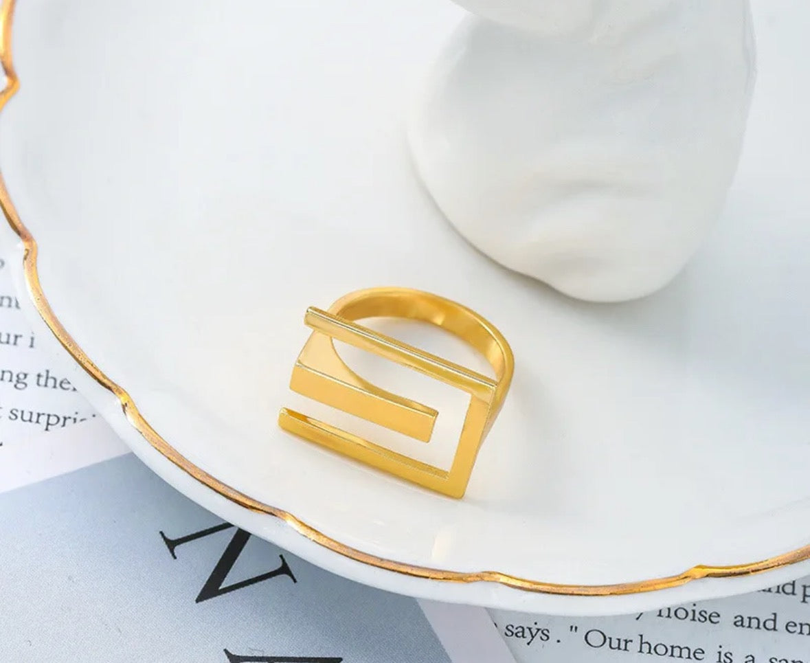 Gold personality ring by Senshi Jewellery, view 4