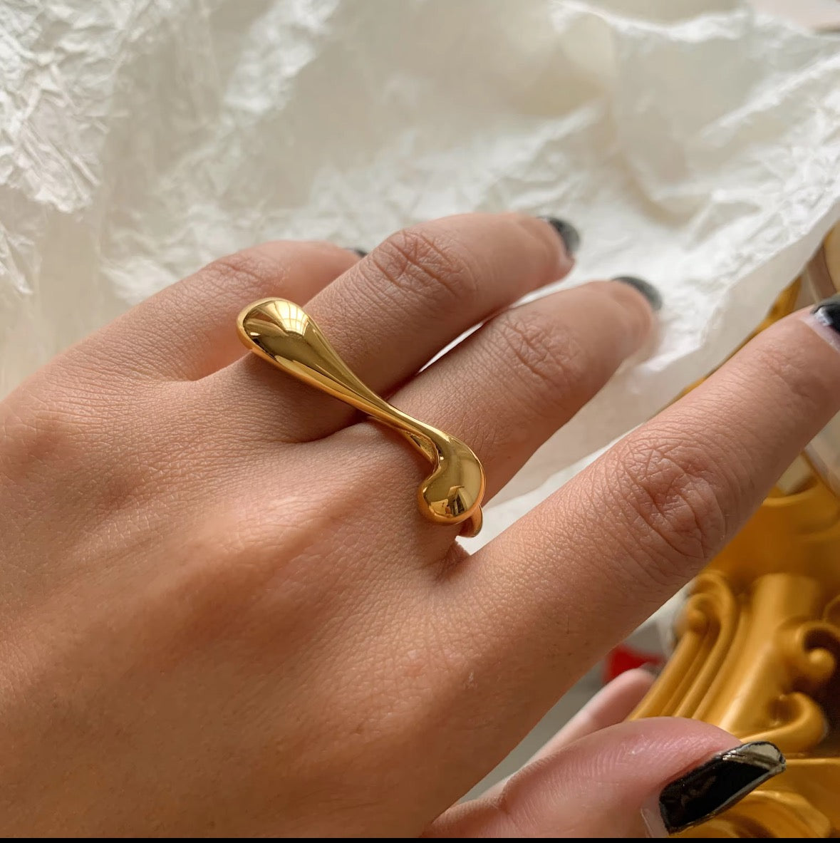 Gold - Dash Ring by Senshi Jewellery, view 4