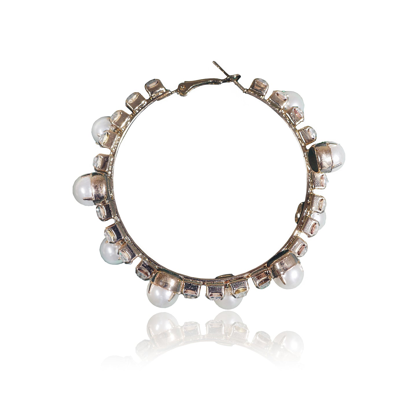 Pearl and Crystal Hoops - Valentine