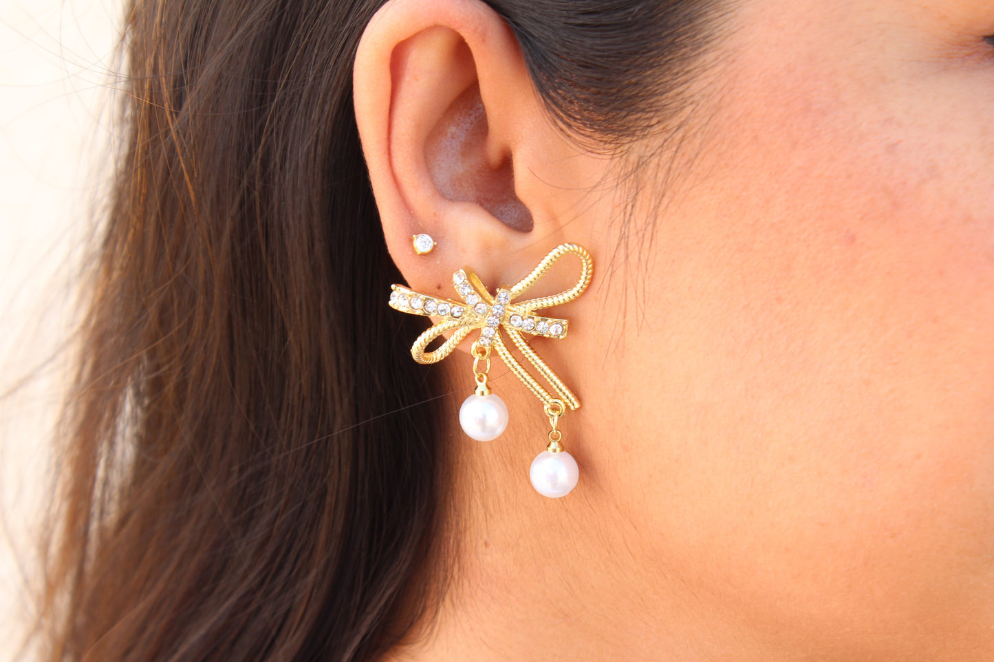 Bow & Pearl Earrings
