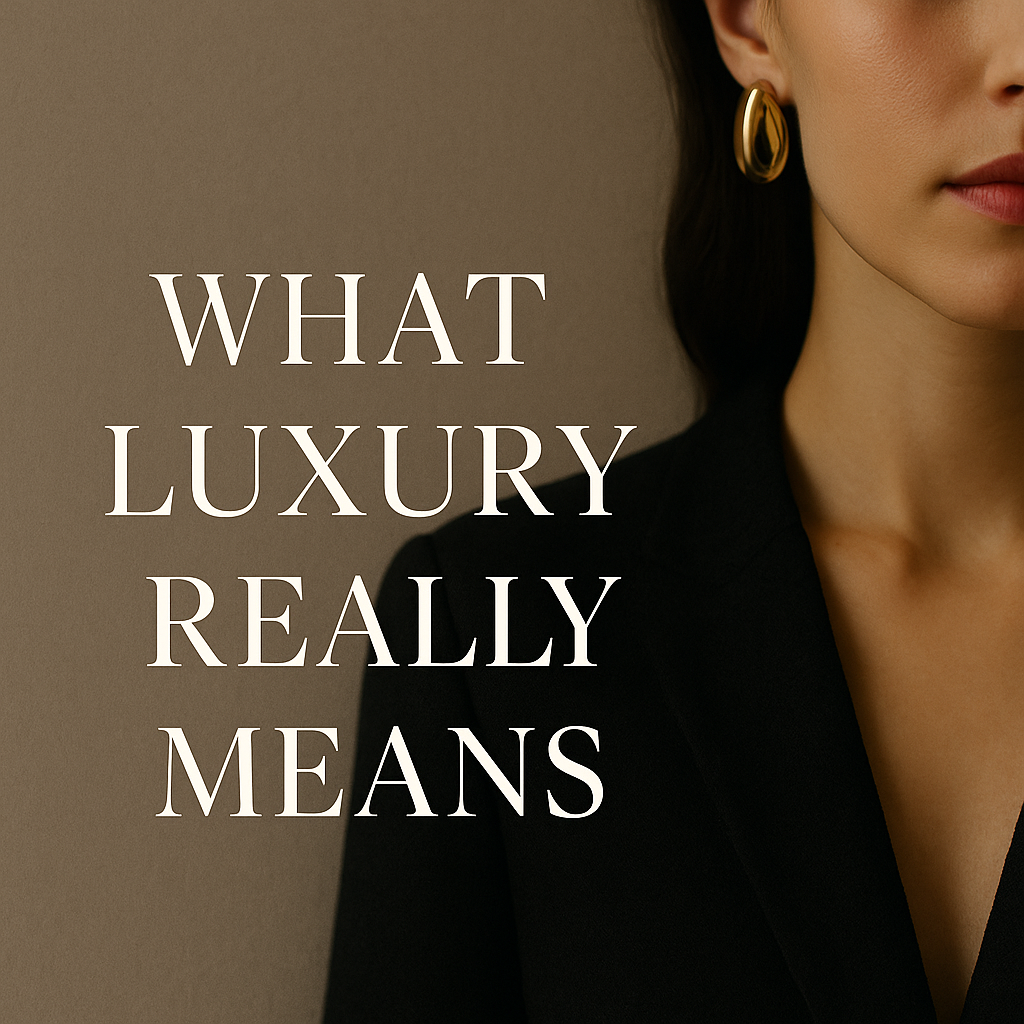 What luxury means woman in the picture with gold earring