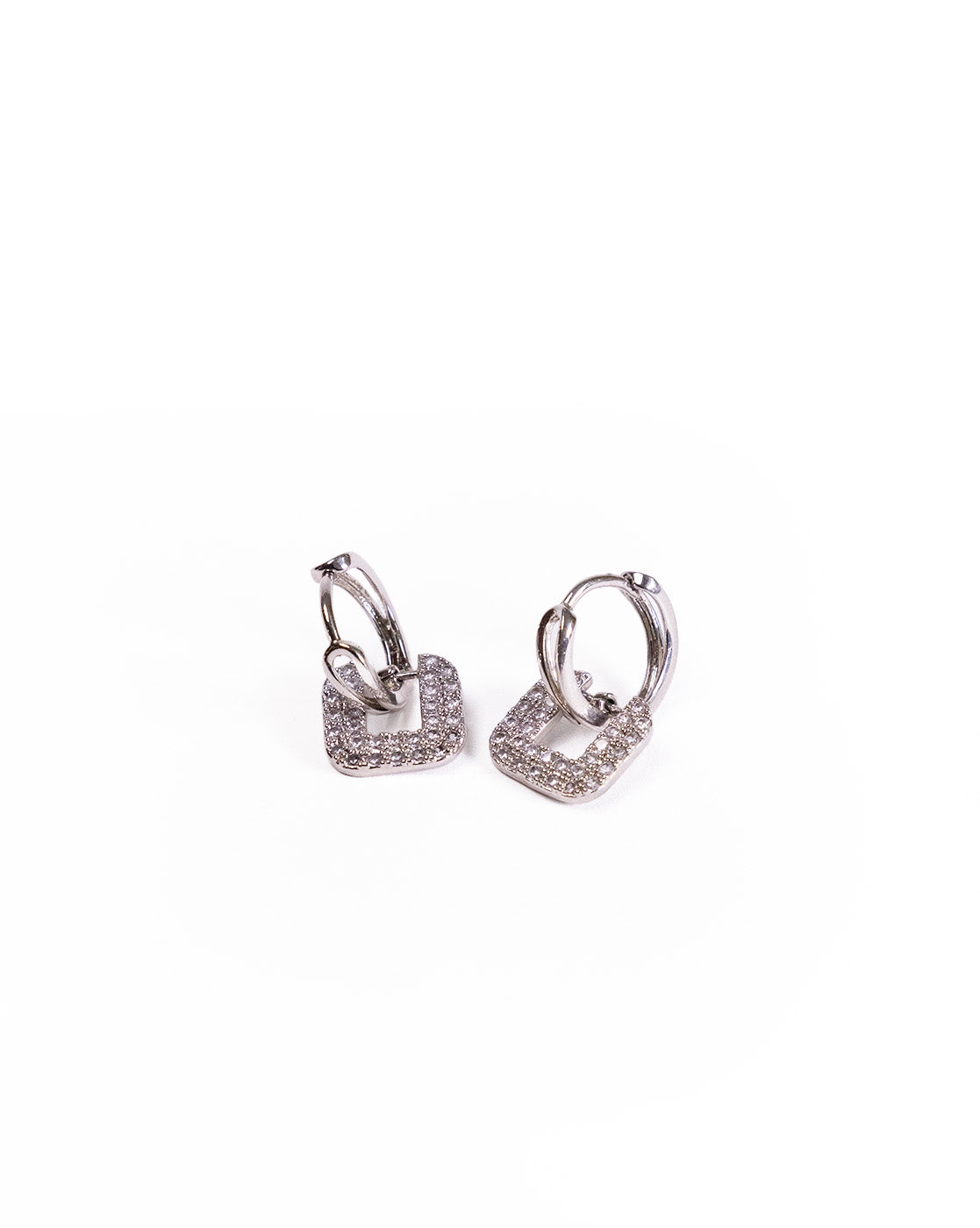 Silver Geometric Mini Earrings by Senshi Jewellery, view 7