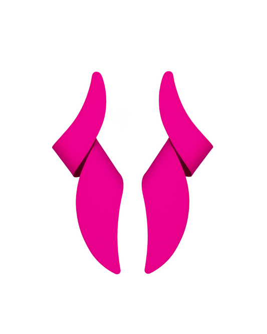 Pink long twisted dangler earrings