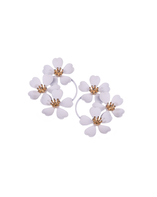 White flower earrings