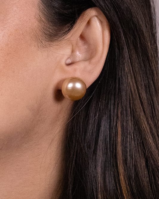 Copper pearl earrings