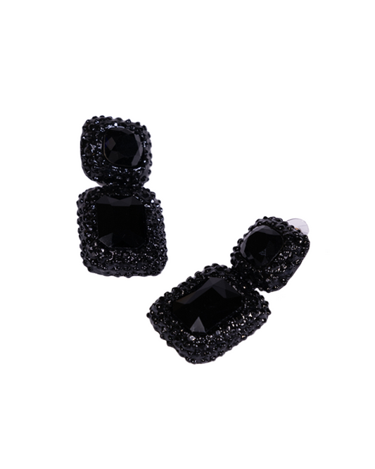 Black and Black Dangler earrings