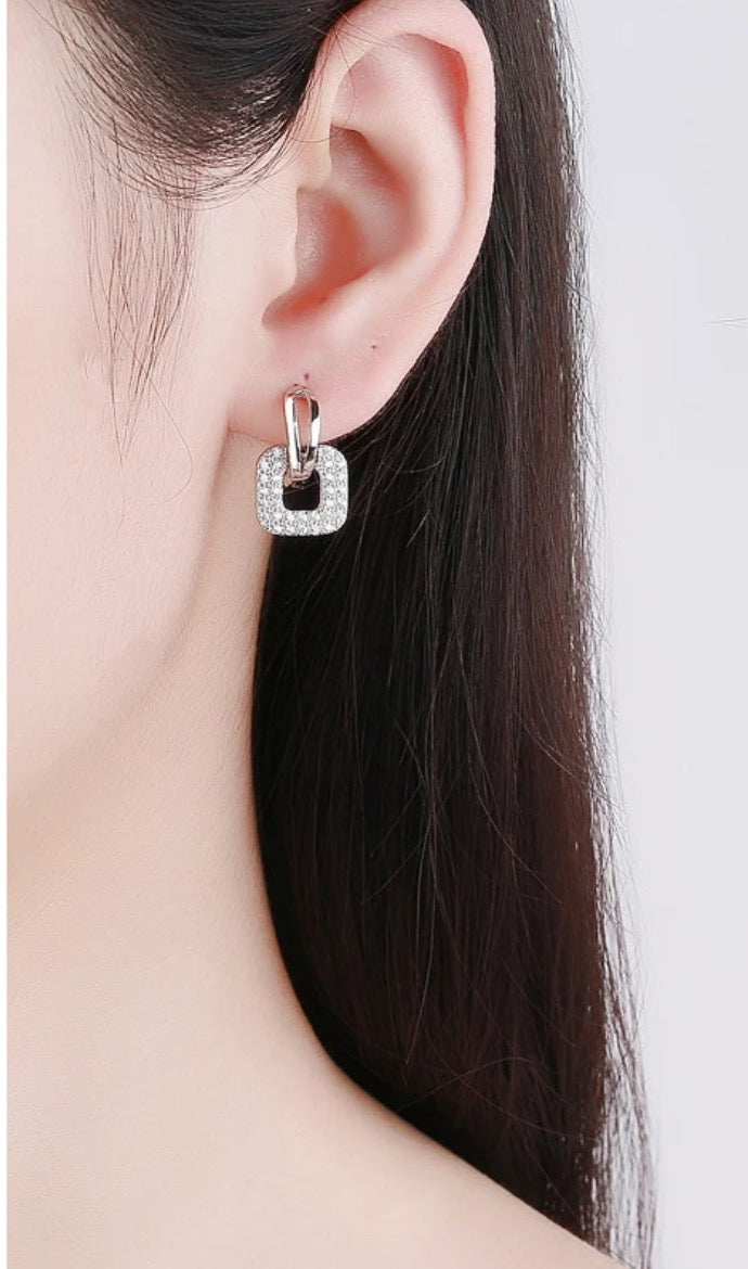Silver geometric mini earrings