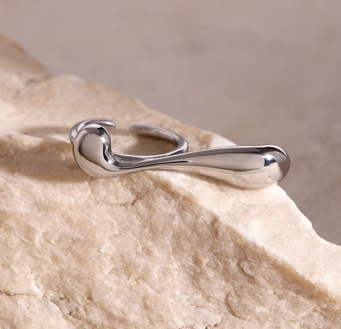 Silver Dash Ring by Senshi Jewellery, view 3