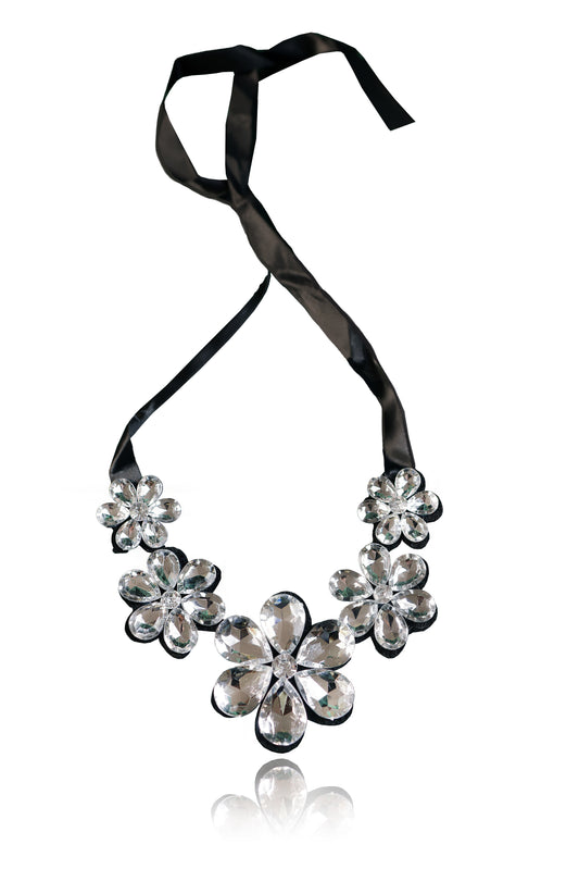 Tie collar necklace floral 2
