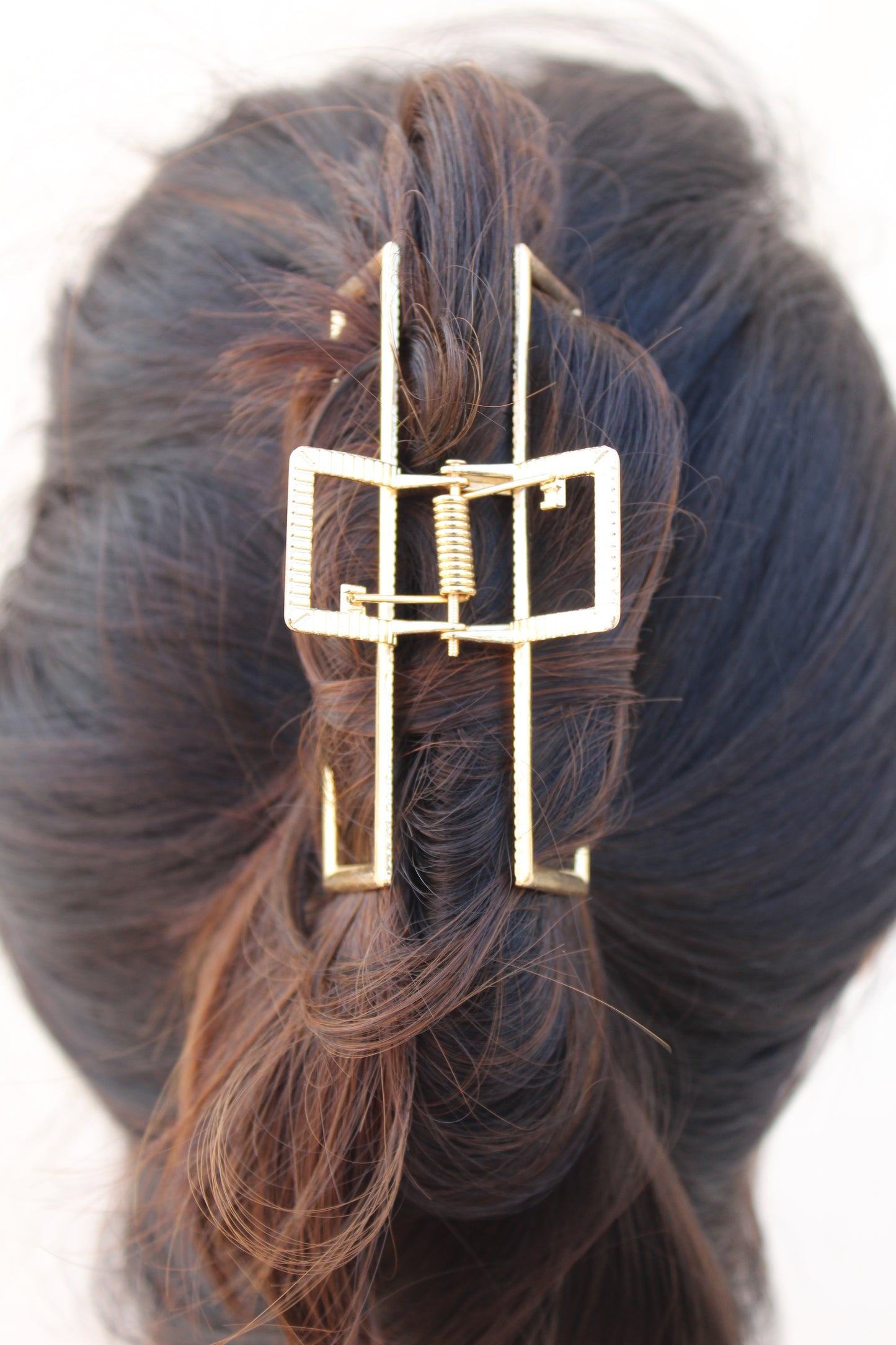 Square hair clip gold plated