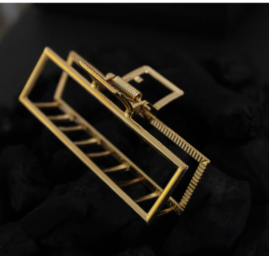 Square gold hair clip